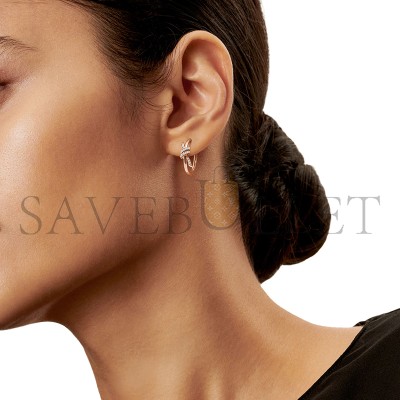TIFFANY KNOT HOOP EARRINGS IN ROSE GOLD WITH DIAMONDS 75123604